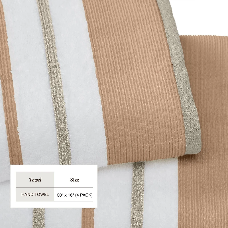 Luxury Cotton 4 Pc Decorative Hand Towel Set