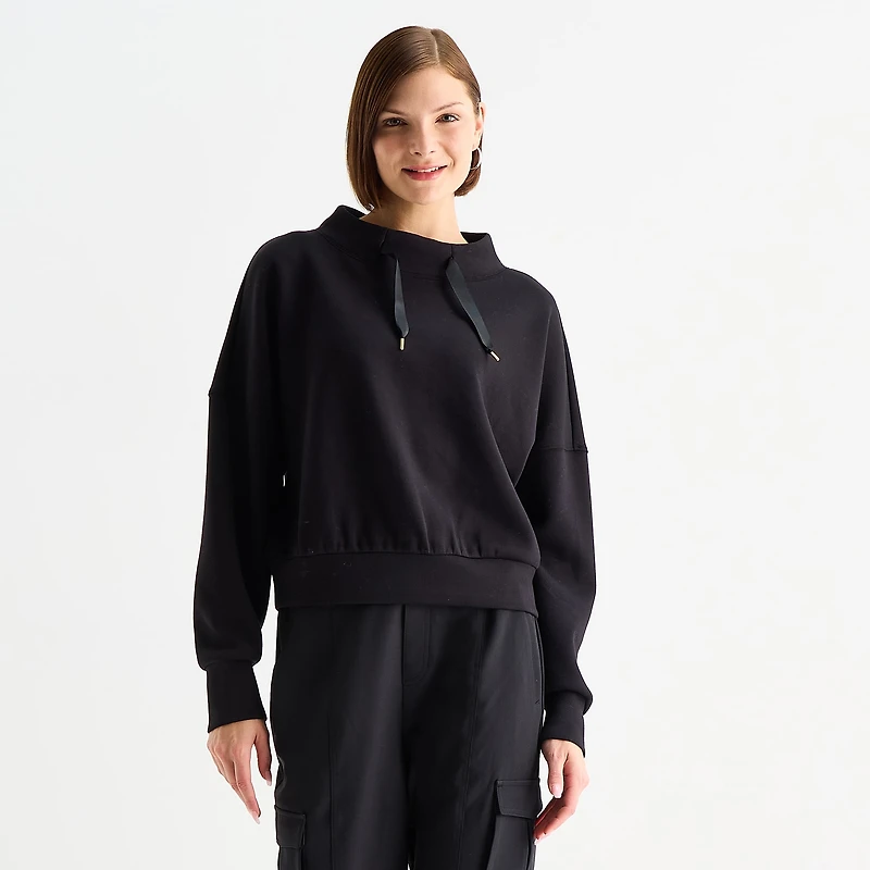 Stylus Womens Funnel Neck Long Sleeve Sweatshirt