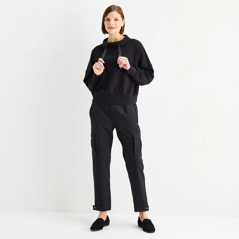 Stylus Womens Funnel Neck Long Sleeve Sweatshirt