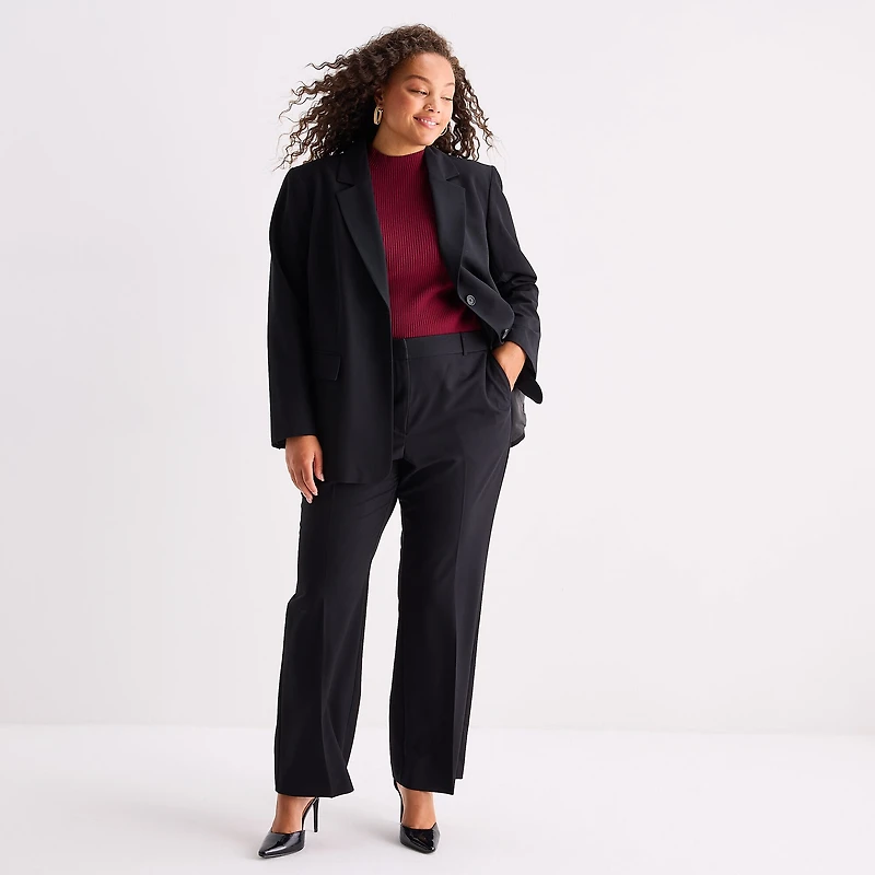 Worthington Womens Plus Regular Fit Blazer