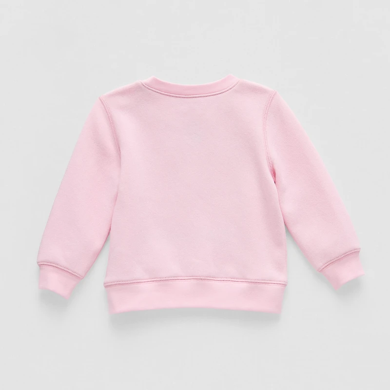 Okie Dokie Baby Girls Round Neck Fleece Long Sleeve Sweatshirt