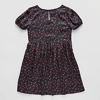 Thereabouts Little & Big Kid Girls Short Sleeve Satin A-Line Dress