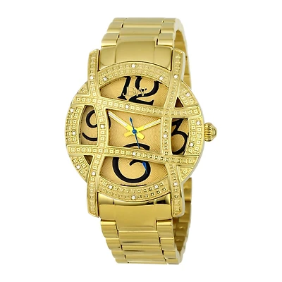 JBW Olympia Womens 1/5 CT. T.W. Diamond Gold-Tone Stainless Steel Bracelet Watch