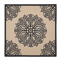 Safavieh Courtyard Collection Kimberly Oriental Indoor/Outdoor Square Area Rug