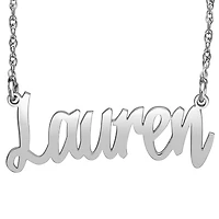 Personalized Womens 24K Gold Over Silver 18 Inch Name Necklace