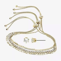 Sparkle Allure Womens Simulated Pearl 14K Gold Over Brass 4-pc. Jewelry Set