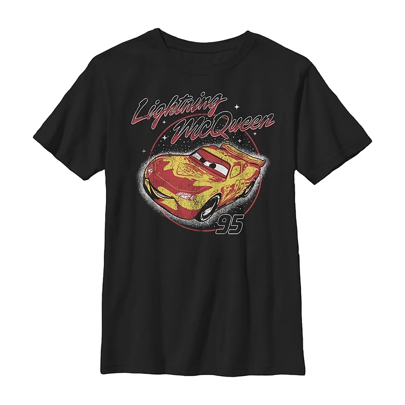 Disney Collection Little & Big Kid Boys Crew Neck Short Sleeve Regular Fit Cars Graphic T-Shirt