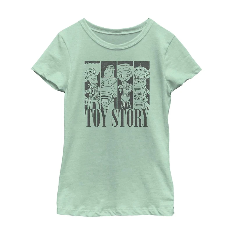 Disney Collection Little & Big Kid Girls Crew Neck Short Sleeve Regular Fit Buzz Lightyear Jessie Woody Graphic T-Shirt