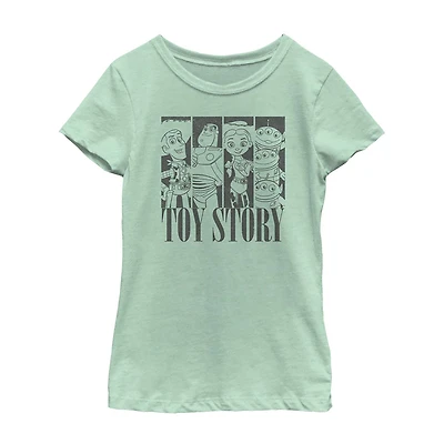 Disney Collection Little & Big Kid Girls Crew Neck Short Sleeve Regular Fit Buzz Lightyear Jessie Woody Graphic T-Shirt