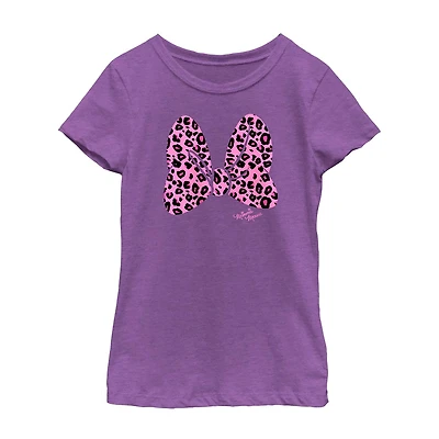 Disney Collection Little & Big Kid Girls Crew Neck Short Sleeve Regular Fit Minnie Mouse Graphic T-Shirt