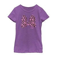 Disney Collection Little & Big Kid Girls Crew Neck Short Sleeve Regular Fit Minnie Mouse Graphic T-Shirt
