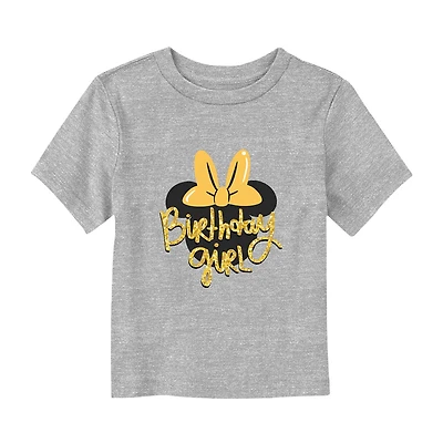 Disney Collection Toddler Girls Crew Neck Short Sleeve Regular Fit Minnie Mouse Graphic T-Shirt