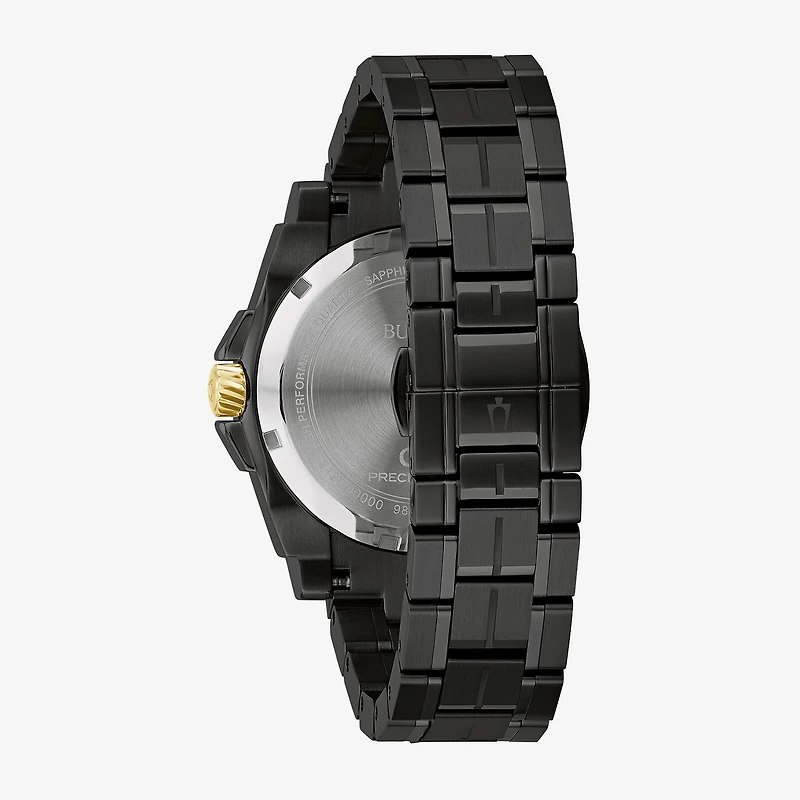 Bulova Luxury Icon Mens Black Stainless Steel Bracelet Watch 98b408