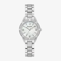 Bulova Classic Sutton Womens Diamond Accent Silver Tone Stainless Steel Bracelet Watch 96r253