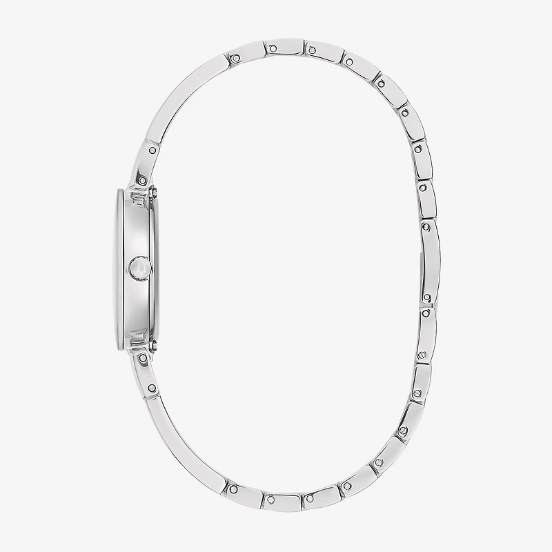 Bulova Modern Marc Anthony Womens Diamond Accent Silver Tone Stainless Steel Bangle Watch 96p241