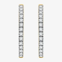(H-I / I1) 1 CT. T.W. Lab Grown Diamond 10K or 14K White or Yellow Gold 23.1mm Hoop Earrings