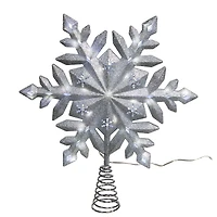 Kurt Adler 13in Led Glittered Snowflake Christmas Tree Topper