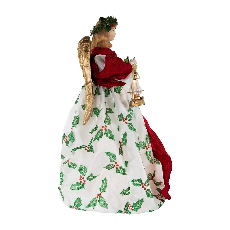 Kurt Adler 16in 10 Light Holiday Formal Angel Christmas Tree Topper