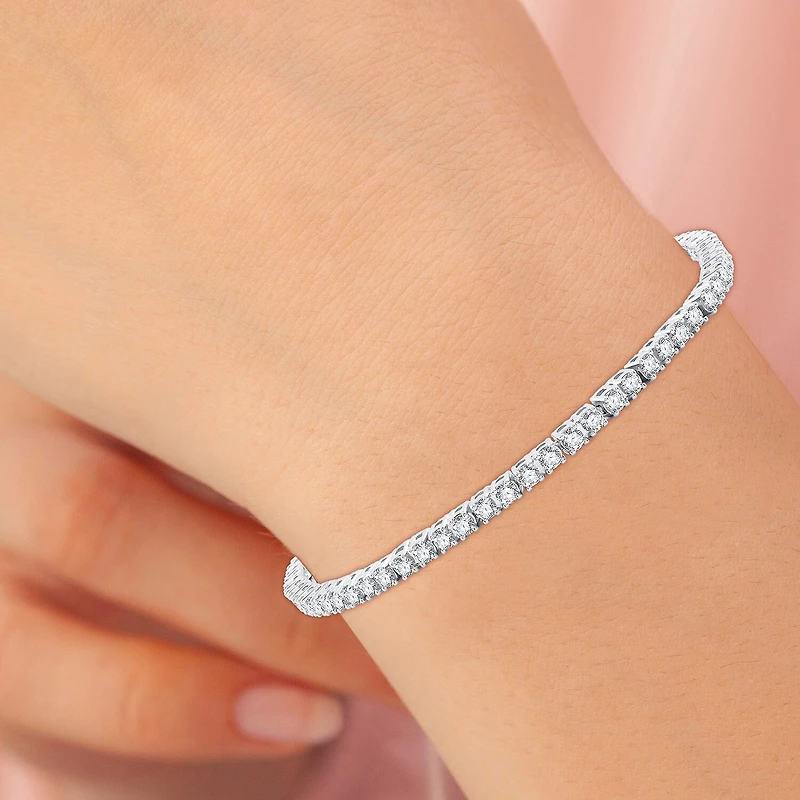 CT. T.W. Natural White Diamond 10K or 14K Yellow Gold 7.25 Inch Tennis Bracelet