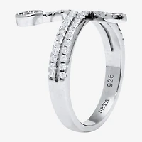 Diamonart Snake Womens 3MM 3/8 CT. T.W. Cubic Zirconia Sterling Silver Round Bypass  Band
