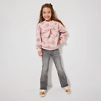 Disney Collection Little & Big Kid Girls Crew Neck Fleece Long Sleeve The Aristocats Sweatshirt