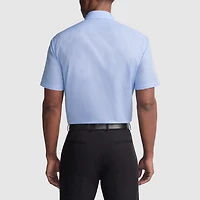 Van Heusen Poplin Mens Regular Fit Easy Care Wrinkle Free Short Sleeve Dress Shirt