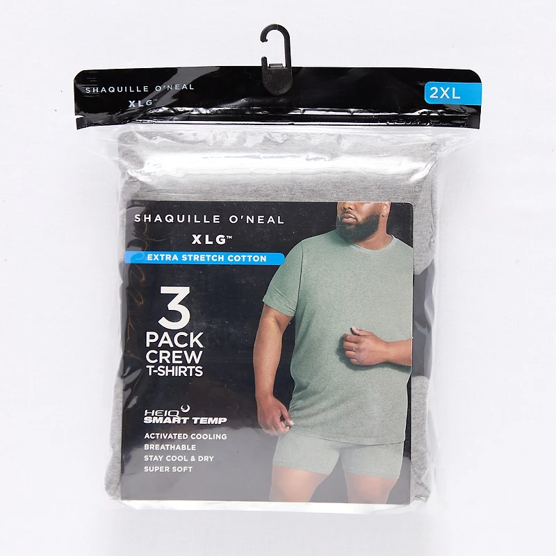 Shaquille O'Neal XLG™ Activated Cooling Mens 3 Pack Short Sleeve Crew Neck T-Shirt Big