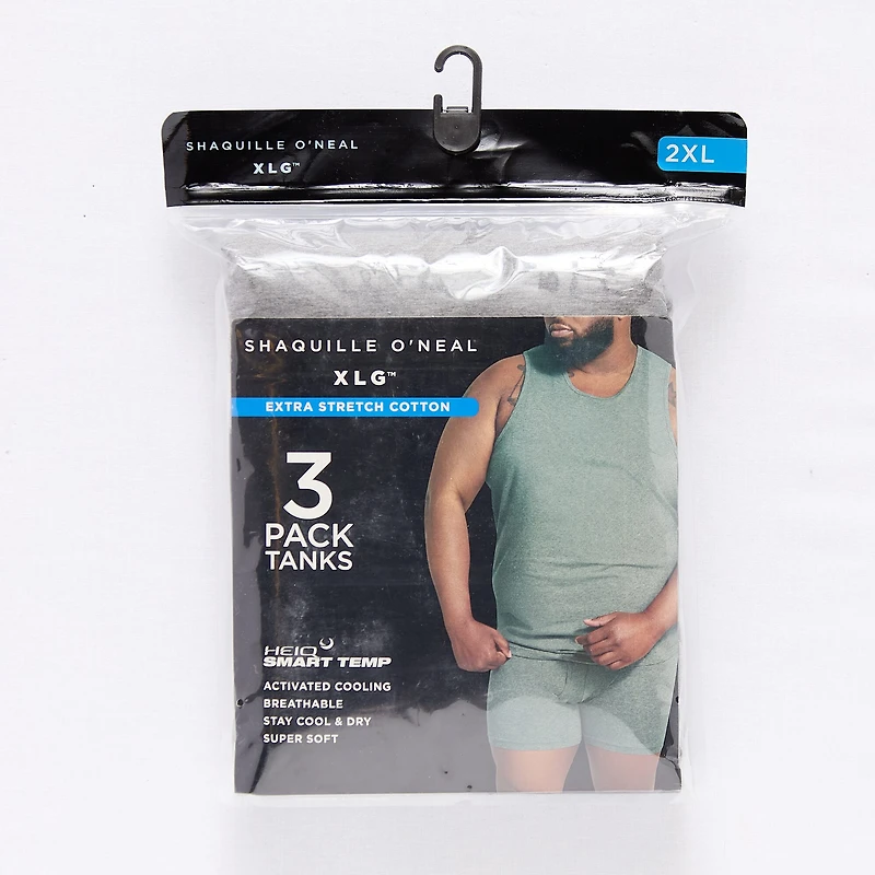Shaquille O'Neal XLG™ Activated Cooling Mens Round Neck Sleeveless 3 Pack Big Tank