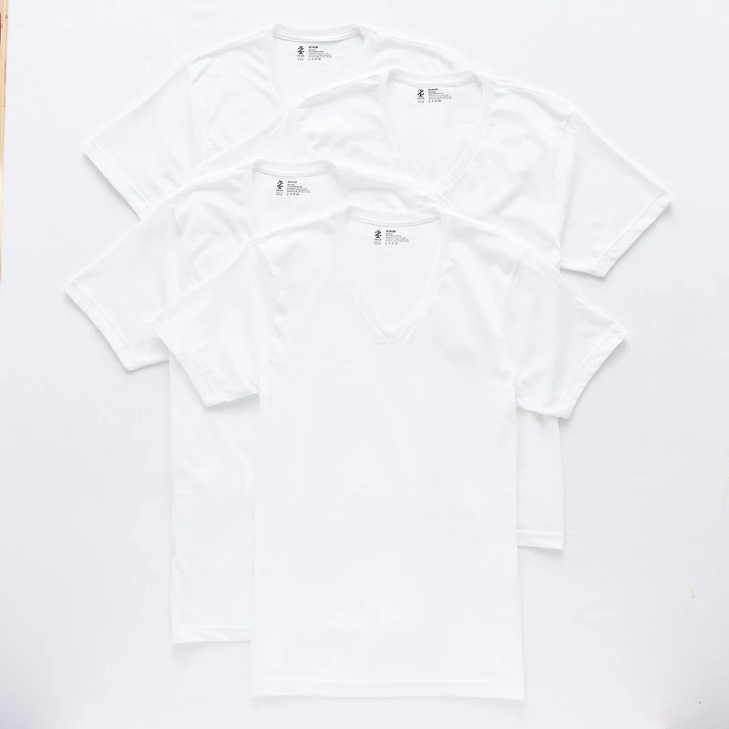IZOD Mens 4 Pack Short Sleeve V Neck T-Shirt