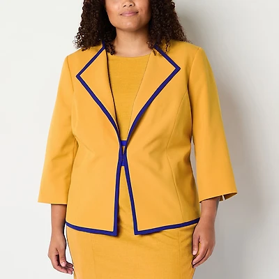 Black Label by Evan-Picone Womens Plus Classic Fit Suit Jacket