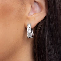 1½ CT. T.W. Certified Diamond 14K White or Yellow Gold Hoop Earrings