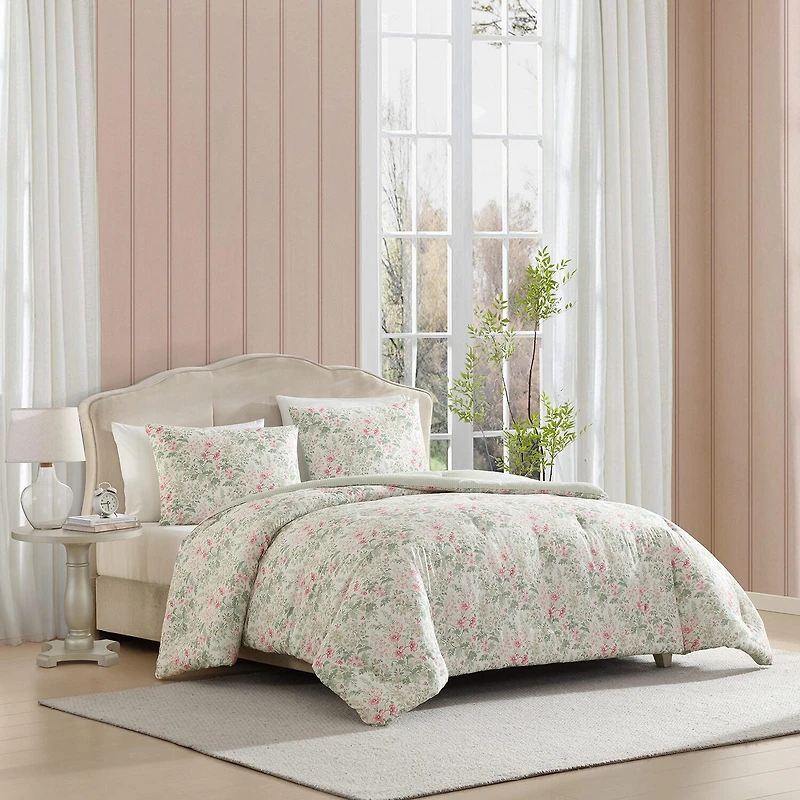 Laura Ashley Arden Floral Easy Care Complete Bedding Set with Sheets