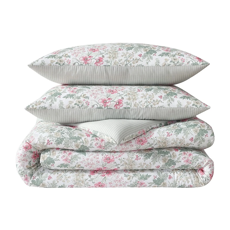 Laura Ashley Arden Floral Easy Care Complete Bedding Set with Sheets
