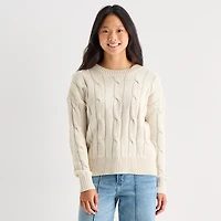 Arizona Juniors Womens Crew Neck Long Sleeve Pullover Sweater