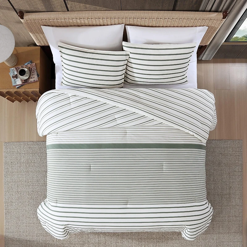 Eddie Bauer Cooper Stripe Easy Care Duvet Cover Set