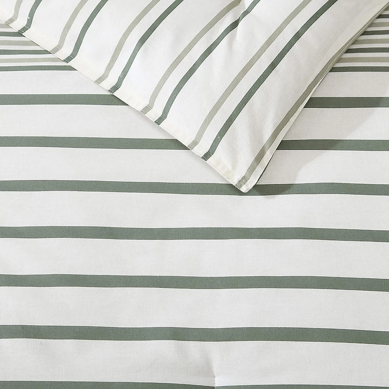Eddie Bauer Cooper Stripe Easy Care Duvet Cover Set
