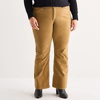 St. John's Bay Womens Plus Mid Rise Bootcut Corduroy Pant
