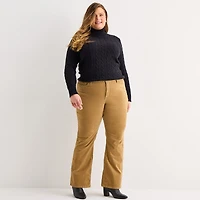 St. John's Bay Womens Plus Mid Rise Bootcut Corduroy Pant