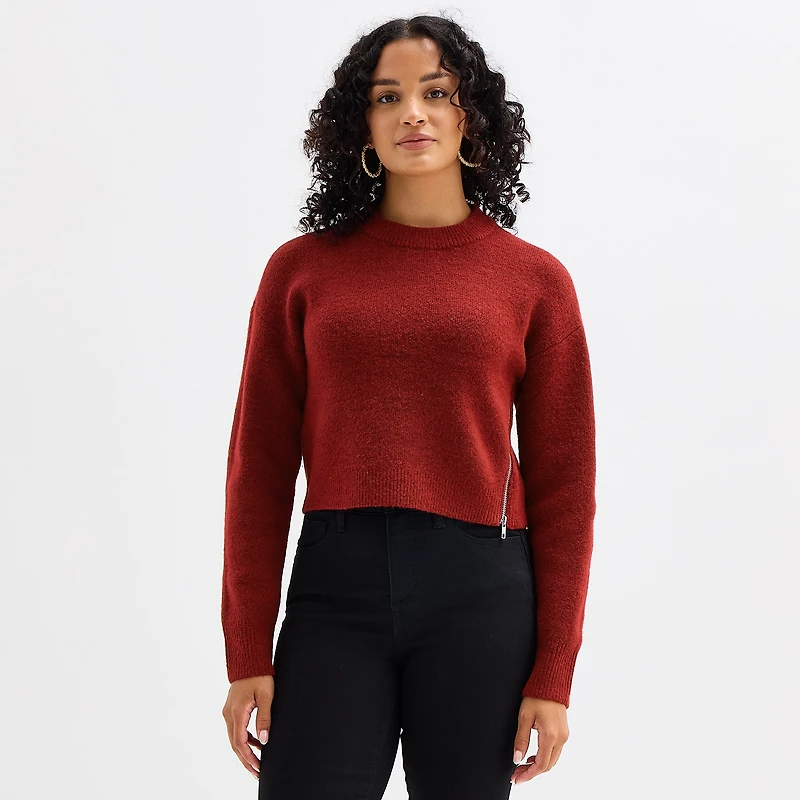 Bold Elements Womens Crew Neck Long Sleeve Pullover Sweater