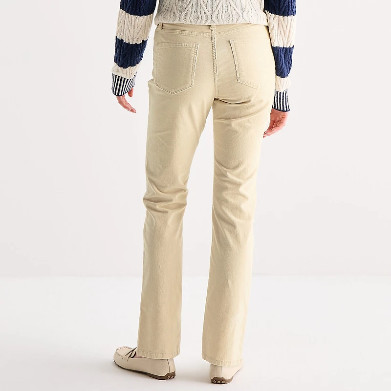 St. John's Bay Womens Mid Rise Straight Corduroy Pant