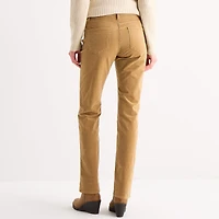 St. John's Bay Womens Mid Rise Straight Corduroy Pant