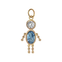 10K Gold March Birthstone Babies Boy Charm