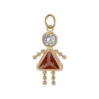 10K Gold January Birthstone Babies Girl Charm