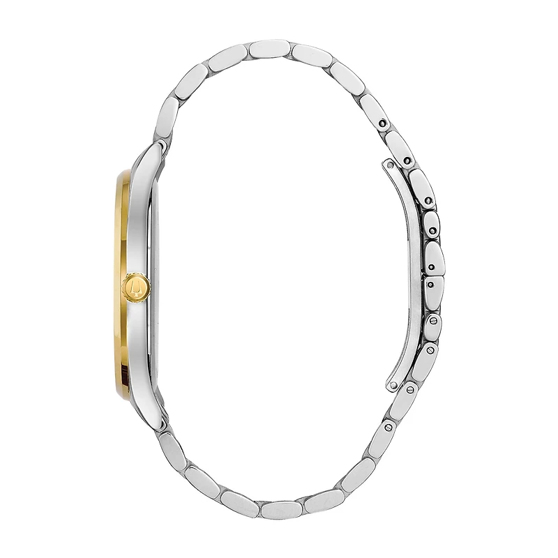 Bulova Classic Mens Two Tone Stainless Steel Bracelet Watch 98d130