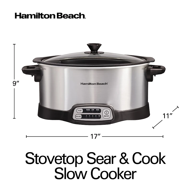 Hamilton Beach® 6 Quart Stovetop Sear And Cook Slow Cooker