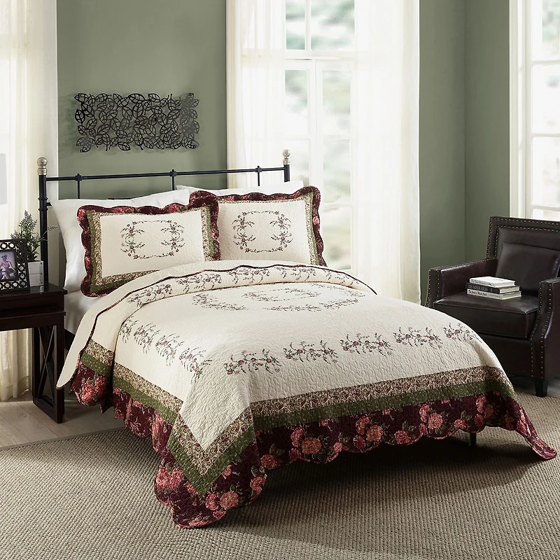 Modern Heirloom Brooke 3-pc. Embroidered Quilt Set