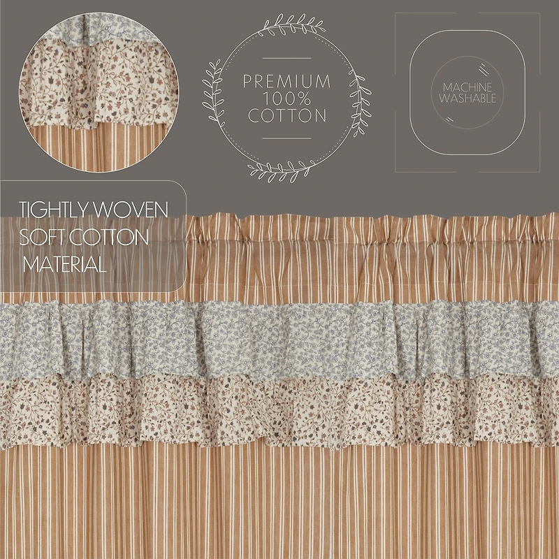 Vhc Brands Kaila Ticking Stripe Swag Rod Pocket Tailored Valance