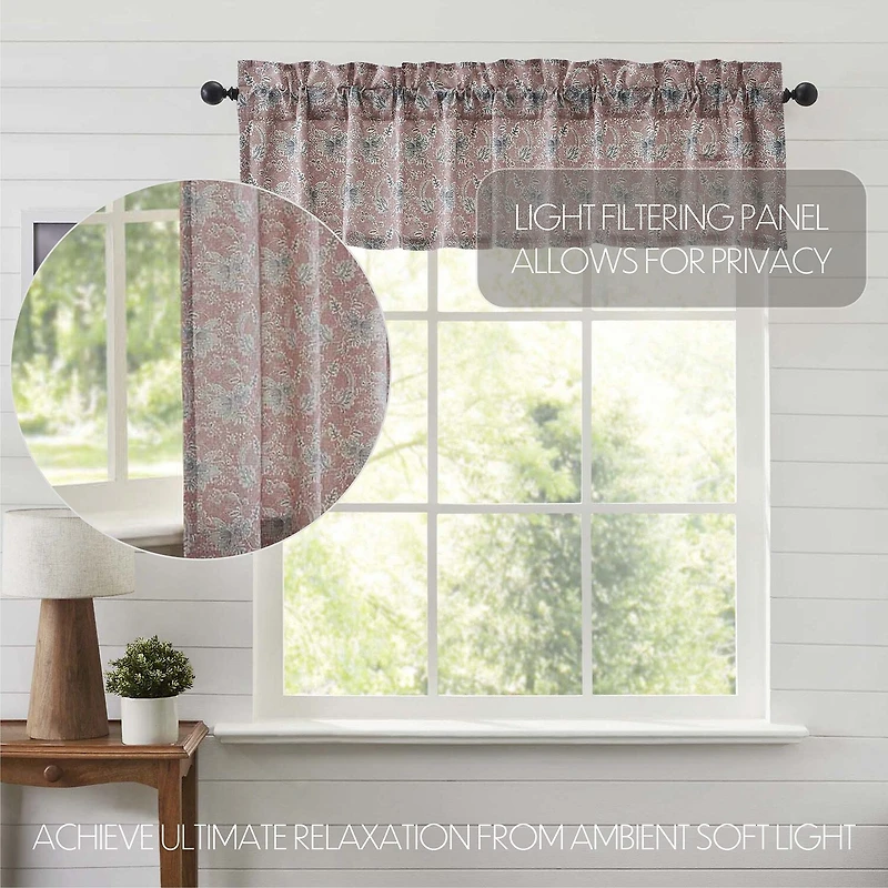 Vhc Brands Kaila Floral Rod Pocket Tailored Valance