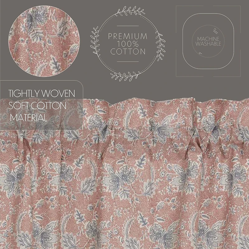 Vhc Brands Kaila Floral Rod Pocket Tailored Valance