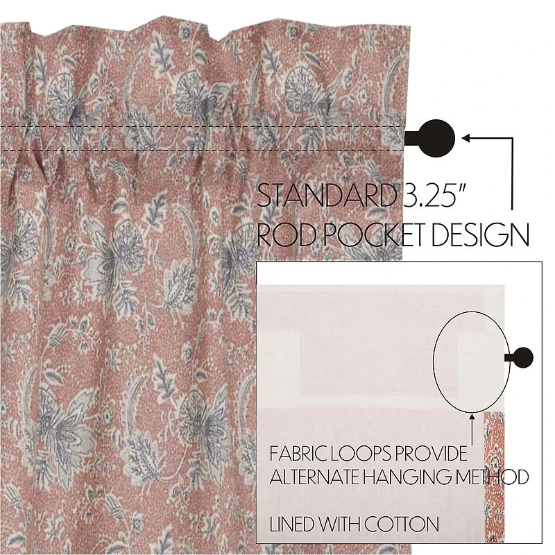 Vhc Brands Kaila Floral Rod Pocket Tailored Valance